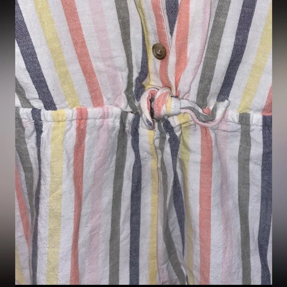 Old Navy Girls Striped Tie-Front Romper Size 6/7 Multicolor